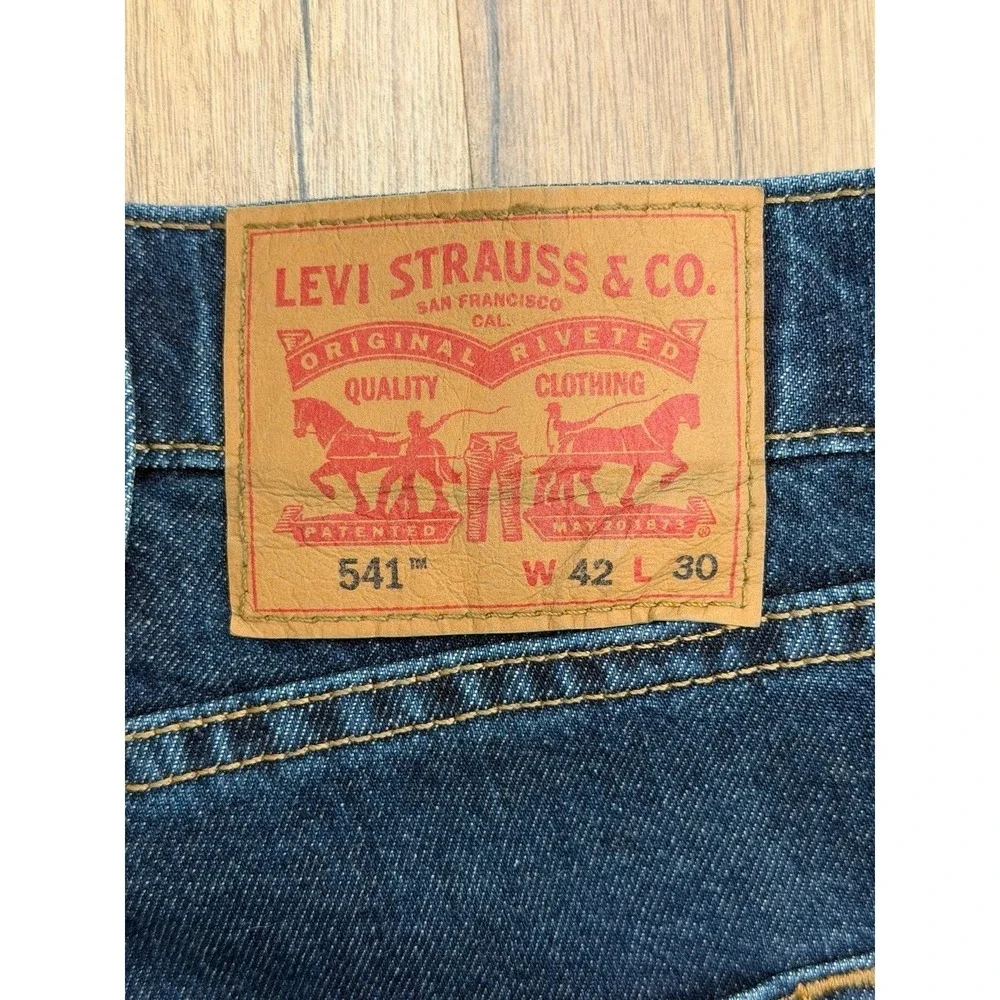 Levi's 541 Athletic Fit Jeans‎ Men 42x30 Dark Wash Stretch Denim
